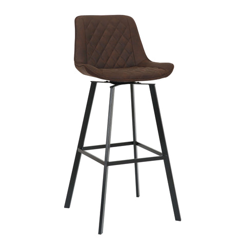 Comfortabele draaibare barkruk zonder armsteun donkerbruin zithoogte 80cm