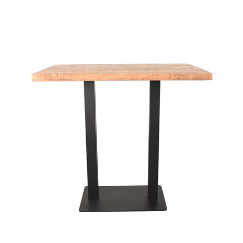 Bartisch 120x70x108 cm mit natürlicher Mango-Tischplatte.