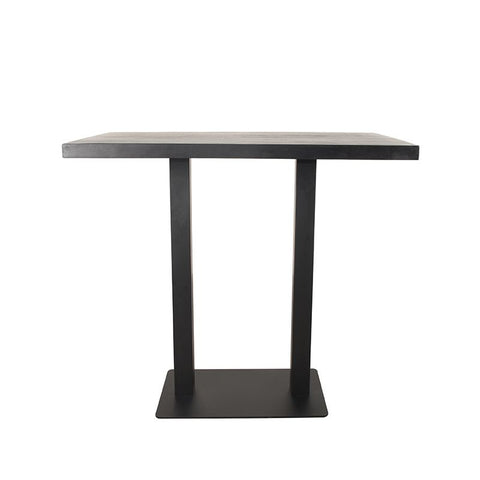 Bartisch 120x70x108 cm mit schwarzer Mango-Tischplatte.