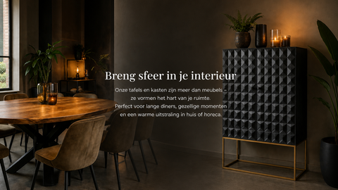 Ovale eettafel Mango met metalen X onderstel