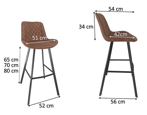 Metalen industriële barkruk Wood stoer, Meubelasia