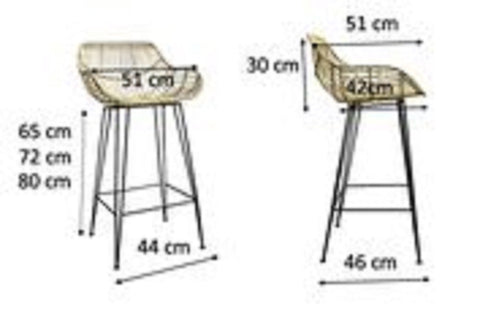 Metalen industriële barkruk Wood stoer, Meubelasia