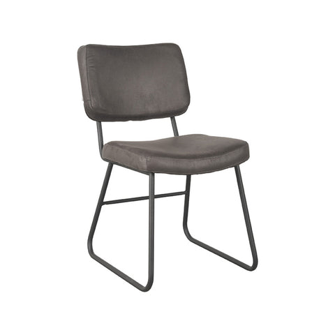 LABEL51 - Eetkamerstoel Noah 47x61x85 cm - Antraciet Micro Suede | Zwart Metaal
