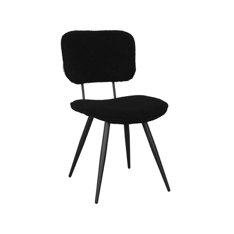 LABEL51 - Eetkamerstoel Ted 49x60x87 Cm - Zwart Teddy | Zwart Metaal