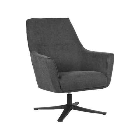 LABEL51 - Fauteuil Tod 76x75x90 cm - Antraciet Weave | Zwart Metaal