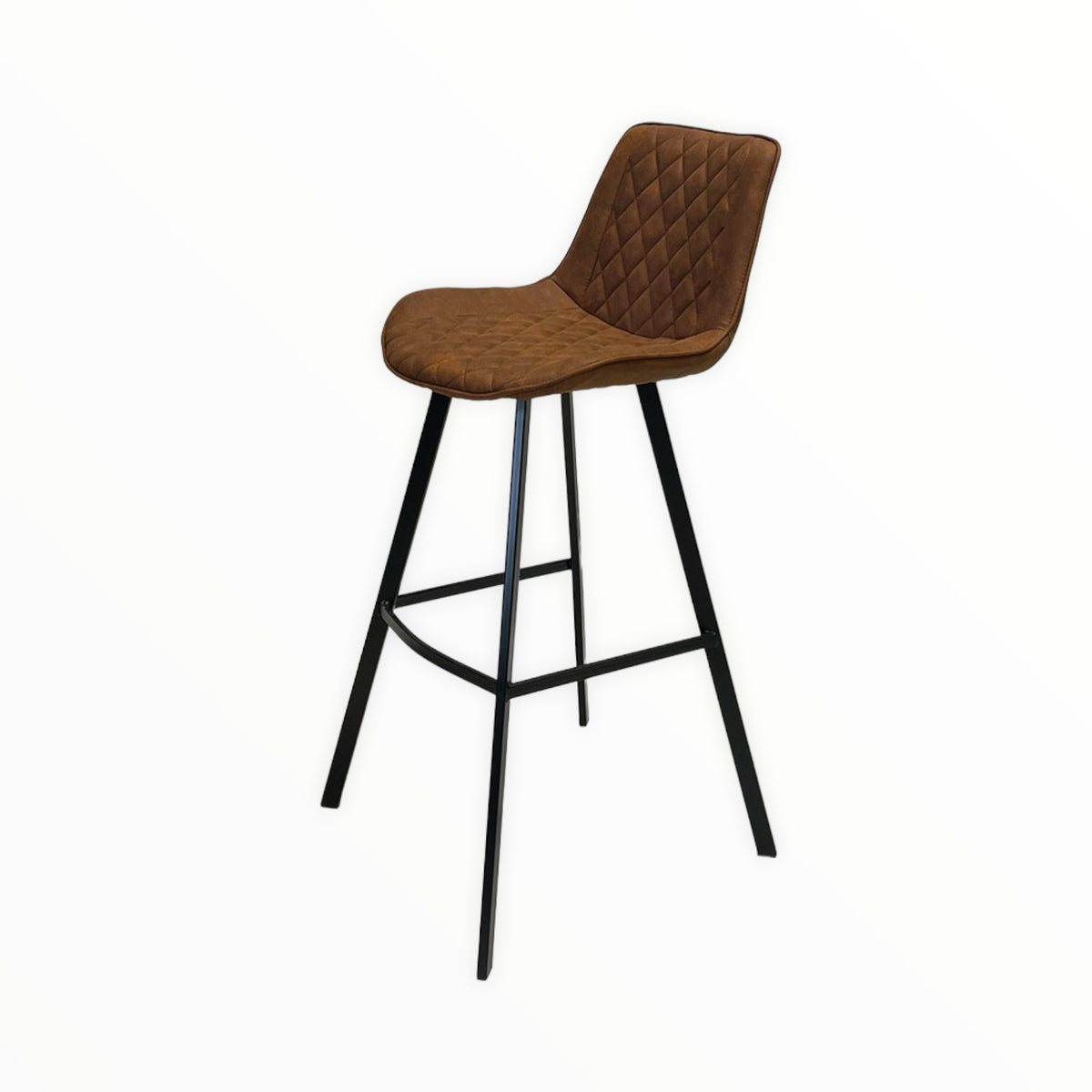 Comfortable industrial bar stool Allure / Cognac