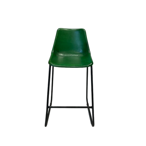 Metal industrial bar stool Raw green