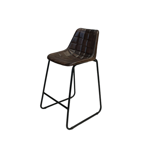Metal industrial bar stool Raw black with blocks