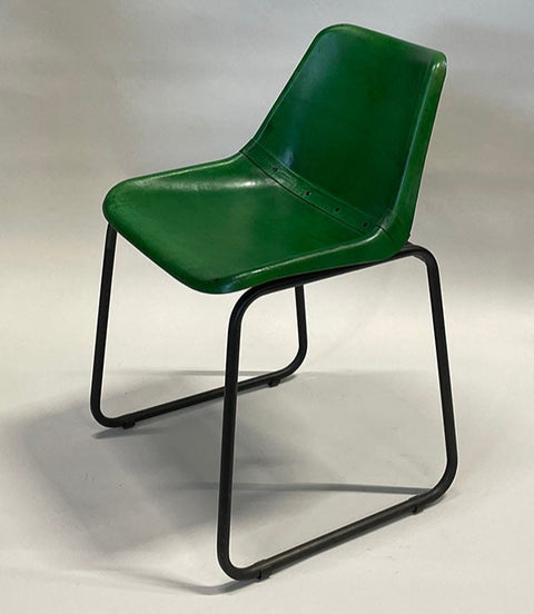 Industriële stoel groen Ruw - leer- stoelen - MeubelAsia