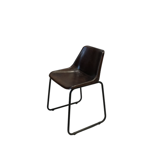 Industriële stoel groen Ruw - leer- stoelen - bistro stoel MeubelAsia