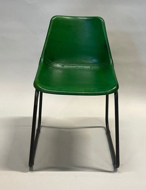  Bistro stoel leer - Groen - Ruw