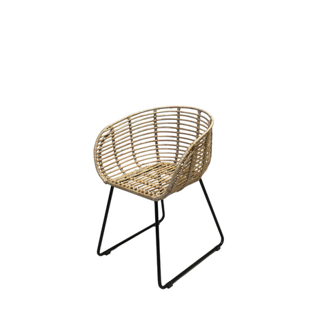 Rattan chair with arm - natural - Wood - Pure