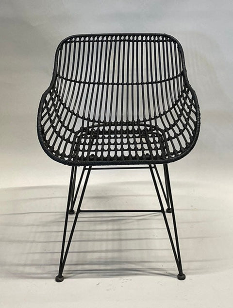 stoel met arm - Black - Wood