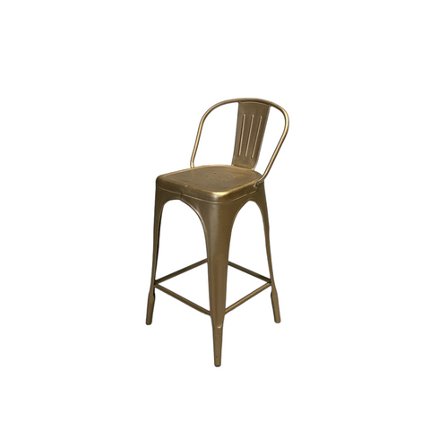 Tough Industrial Barstool / Café / Gold / Black / 65 cm