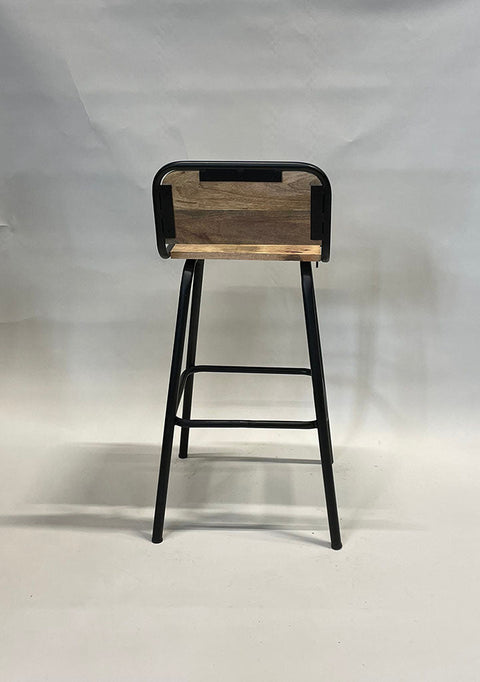 Metalen industriële barkruk Wood stoer/ met kleine beschadiging/ OPRUIMING OP=OP