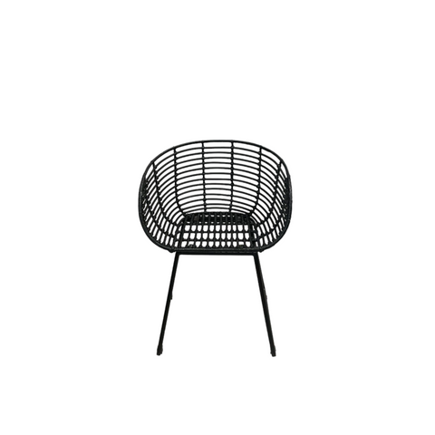 Rattan chair with arm - Black - Wood - Pure