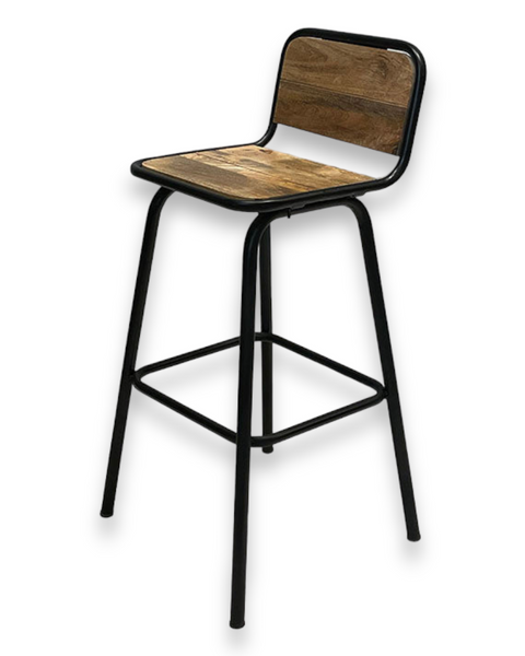 Metalen industriële barkruk Wood stoer/ met kleine beschadiging/ OPRUIMING OP=OP