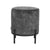 LABEL51 - Poef Troy 41x41x48 cm | M - Antraciet Velours | Zwart Metaal