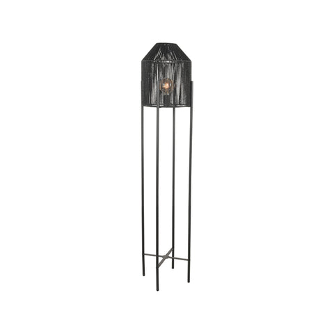 LABEL51 - Vloerlamp Ibiza 30x30x150 cm - Zwart Jute | Zwart Metaal