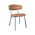 LABEL51 - Eetkamerstoel Zack 53x59x79 cm - Cognac Micro Suede | Zwart Metaal