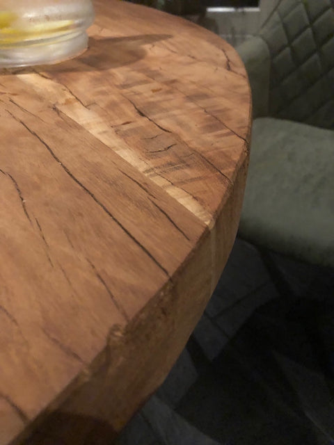 Ovale eettafel Mango met houten onderstel