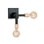 LABEL51 - Wandlamp Loco 25x14x27 cm - Zwart Metaal l Naturel Rubberwood